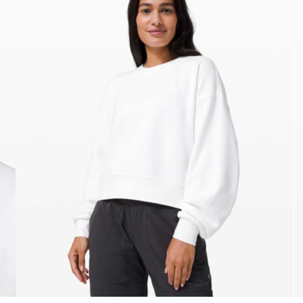 ISO perfectly oversized crop crew terry - white - size 6 or 8